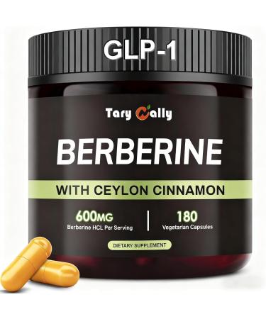 Tary Nally Liposomal Berberine GLP-1 Supplement - 180 Capsules Organic Berberine with Ceylon Cinnamon & Citrus Bergamot Supplement Metabolism & Blood Sugar Support for Women and Men 3-Month Supply