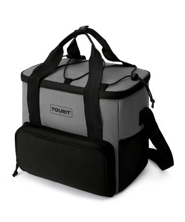 TOURIT Cooler Bag 24/35/46-Can Insulated Soft Cooler Portable Cooler Bag Large Lunch Cooler for Picnic, Beach, Work, Trip 02-Grey 24-Can Lunch Size