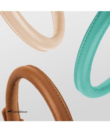 Collardirect Handmade Round Leather Dog Collar - Softly Padded Adjustable for Small to Big Dogs & Cats Available in Black Pink Red Purple Blue Mint Green (30-35 cm) - Buy Online on GoSupps.com