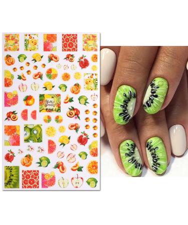 JMEOWIO Summer Fruit Nail Stickers - 9 Self-Adhesive Lemon Nail Art Designs for Stunning Nail Decoration - Buy Online on GoSupps.com