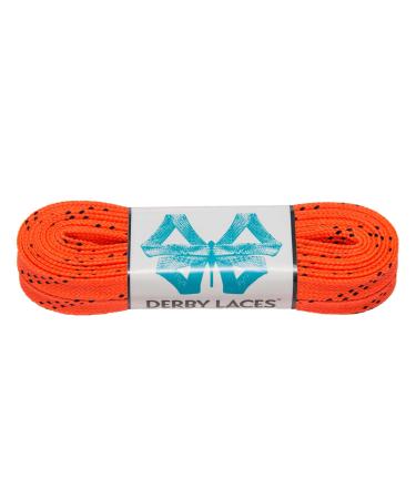 Derby Laces Orange 96 Inch Waxed Skate Lace for Roller Derby, Hockey and Ice Skates, and Boots