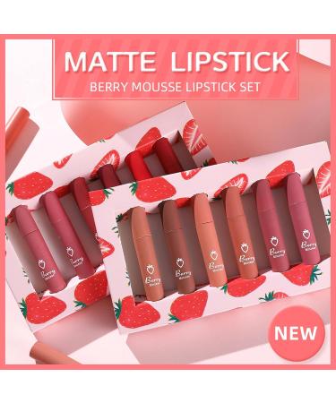 6 Colors Matte Liquid Lipstick Long Lasting Waterproof Lip Gloss Smooth Collection for Office Casual Party 24 Hours Waterproof Lipstick - Buy Online on GoSupps.com