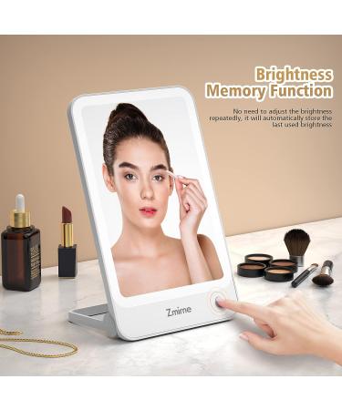 Zmirne Portable Travel Makeup Mirror with Lights and 10x Magnification - 3 Color Light Mode, Damping Adjustment Bracket - Buy Online on GoSupps.com