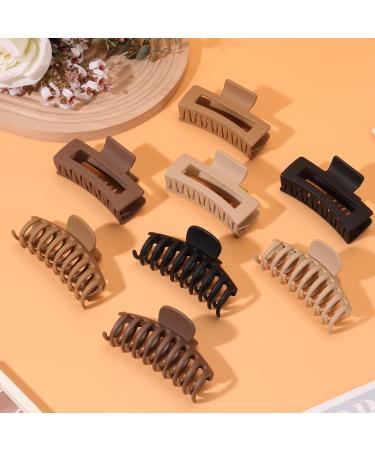 Zou.rena Hair Claw Clips for Women & Girls - 8-Piece Set Perfect for Short Thin & Long Thick Hair 3.35-3.5 Inches Strong Hold Neutral Colors - Buy Online on GoSupps.com