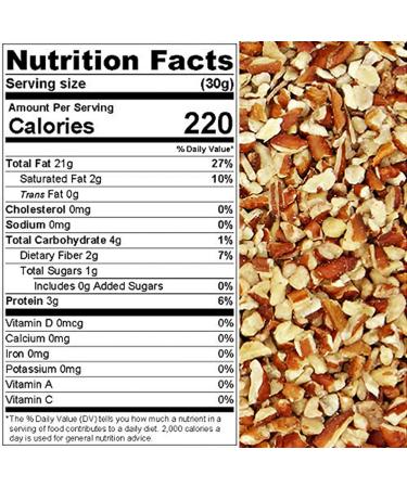 Presto Sales Chopped Pecans 16 Oz - Raw Unsalted Natural, Non-GMO for Keto/Paleo - Low-Cholesterol, Dairy-Free, Sugar-Free - Vitamins, Protein, Fiber - Resealable 1 lb Bag - Buy Online on GoSupps.com