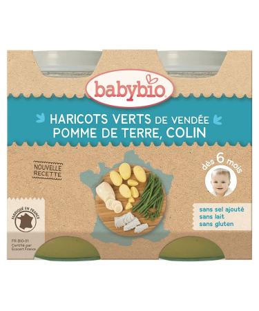 Babybio haricots verts de Vend e pomme de terre colin 2x200g