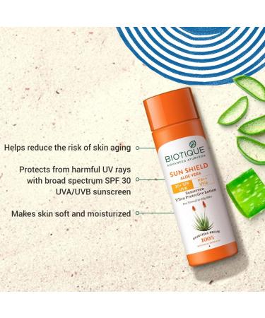 Biotique SPF 30 Aloe Vera Face & Body Sun Lotion 120ml - Sun Protection - Buy Online on GoSupps.com