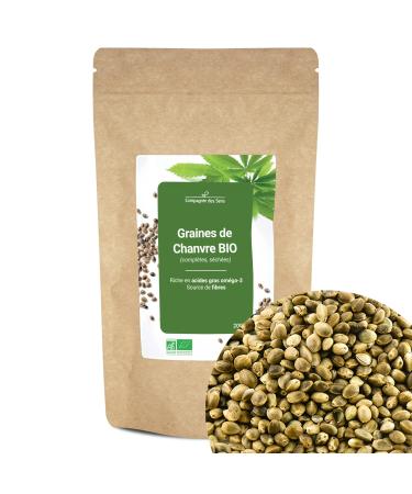 Organic Brittany Hemp Seeds (complete, dried) - rich in omega-3 - 200g