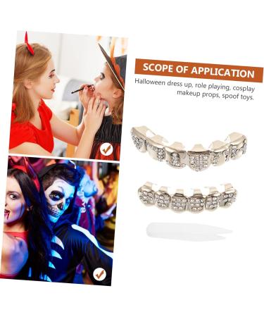 Anneome 1 Set Punk Clothes Halloween Costumes Wolf Fangs Teeth Top Costume Party Favors Prom Diamond - Buy Online on GoSupps.com