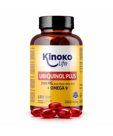 UBIQUINOL Plus 180 Capsules 200 mg Dose Journali re Coenzyme Q10 R duite 100 mg par Capsule Om ga 9 Huile d Olive Vierge Extra Fermentation Naturelle