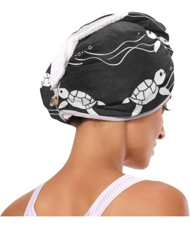 Buy Turtles Black Hair Towel 2 Pack - Super Absorbent Quick Dry Hair Turbans for Women & Girls - Buy Online on GoSupps.com