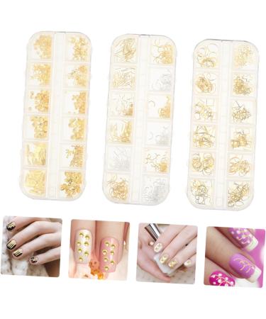 Amosfun 3 Boxes Alloy Nail Accessories Golden Nail Rhinestones Resin Filler Fake Nail Studs Nail Art Stud Eye Gem Glitter Nail Sequins Nail Art Stickers Manicure Accessories Metal 3D Alien - Buy Online on GoSupps.com
