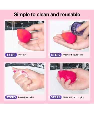 Set of 4 Non-Latex Multi-Colored Makeup Blender Sponges for Cream, Powder, and Liquid Foundation - Buy Online on GoSupps.com