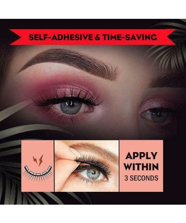 Reusable Self-Adhesive Eyelashes Natural Fluffy Curling Long Eyelashes Cat Eye Lashes 3D Fake Eyelashes Natural Look Waterproof Soft Thick Volume Faux Lashes No Magnet No Glue Needed Lash - Buy Online on GoSupps.com