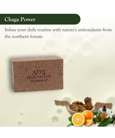 ADK Natural Chaga Soap Bar 16 oz - Handmade Organic Vegan Olive Oil Soap for Dry Sensitive Skin - Moisturizing Body Soap for Men Women & Babies - Buy Online on GoSupps.com