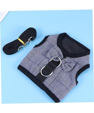 Soft Ferret Bubble Vest Dress with Chest Band & Leash | Guinea Pig Harness & Rope Straps | Size 3 Black - Best for Small Pets - Buy Online on GoSupps.com
