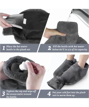 Limer Electric-Free Foot Warmer - 2L Hot Water Bottle for Warm Feet - Large 40x36cm Gray - Ideal for Adults & Kids - Buy Online on GoSupps.com