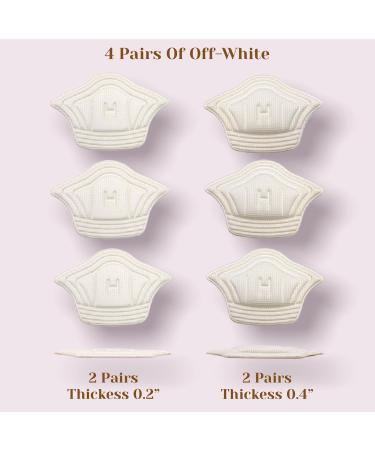 CB 4-Pairs Heel Cushion Pads - Protectors for Heel Pain Relief & Blister Prevention - Perfect for Men Women & Kids - Off-White - Buy Online on GoSupps.com