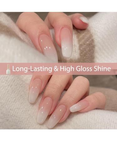 Jelly Gel Nail Polish Set Milky White and Nude UV Gel Nail Polish 15ML Each Translucent Nude Builder Gel For Nails Jelly Gel Polish Varnish Kit for French Manicure DIY(Nude & Milky White) - Buy Online on GoSupps.com