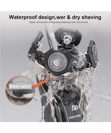 Buy 5D Rotary Electric Shaver for Men - Cordless Waterproof LED Display Pop-up Trimmer - Ideal for Bald Heads - Silver - Buy Online on GoSupps.com