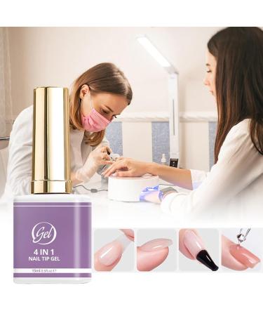 LED Nail Gel 15ml Long-Lasting 4-in-1 Adhesive | Extended UV Nail Gel Adhesive for Daily Home Use Travel Manicure Design Practical Beauty Care for Women and Beginners - Buy Online on GoSupps.com