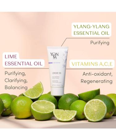 Creme93 Mattifying Face Cream Yonka 50ml | Re-establishes Maintains Balance Without Drying Out the Skin | Fast-Absorbing | 96% Natural Origin Vitamins A C and E - Buy Online on GoSupps.com