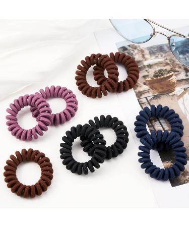 Zouiqss Spiral Hair Ties - Strong Hold Ponytail Holders | 12 Black Waterproof Hair Gums for All Hair Types - Buy Online on GoSupps.com