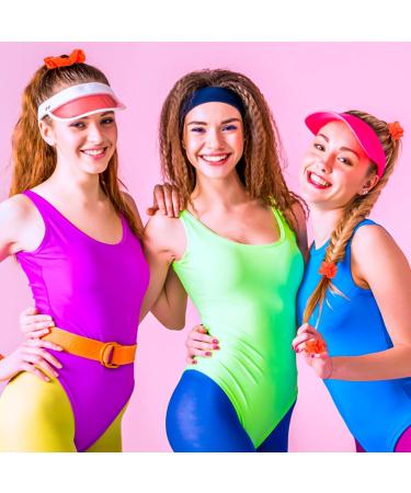 Neon Orange Hair Scrunchies - 2 Pack Fluorescent Silk Ties for Women | Glitter Hair Jewelry - Buy Online on GoSupps.com