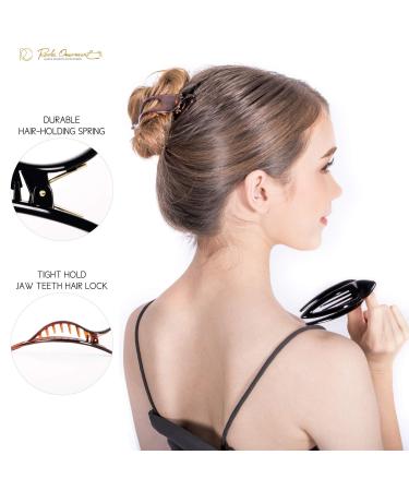 RC Roche Ornament French Concord Curved Hair Clip - No Slip Strong Grip - Black Large - Buy Online on GoSupps.com