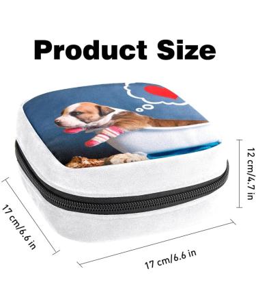 Sanitary Napkin Storage Bag | Period Tampon Makeup Pad Pouch | Animal Dog Print - Color 801 - Buy Online on GoSupps.com