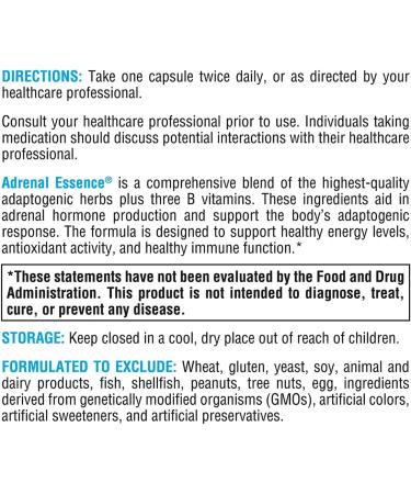 XYMOGEN Adrenal Essence - Adrenal Support with Adaptogenic Herbs (Cordyceps, Rhodiola Extract, Ginseng) + B Vitamins - Helps Support Healthy Energy Levels and Healthy Immune Function (120 Capsules) 120 Count (Pack of 1) - Buy Online on GoSupps.com