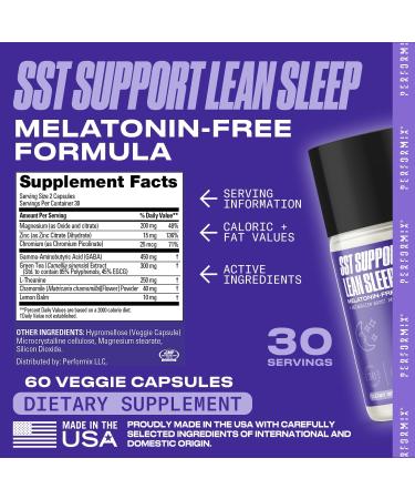 PERFORMIX - SST Support Lean Sleep - Herbal Sleep Aid Supplement - Gentle Nighttime Support - Calming Formula - 60 Veggie Capsules for Adults 60 Count (Pack of 1) - Buy Online on GoSupps.com