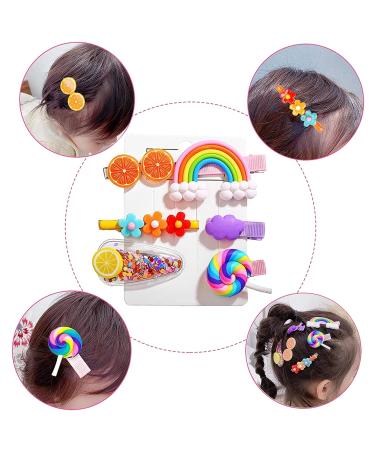 28-Piece Glitter Hair Clips Set for Girls - Cute Cartoon Hair Accessories & Flower Designs - Buy Online on GoSupps.com