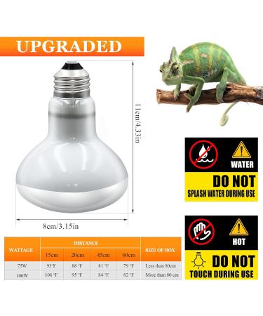 MIXJOY 2 Pack Reptile Heat Lamp 100W UVA Daylight Basking Spot Light Amphibians Basking Bulbs Heat Lamps Heat Lamp Bulbs for Reptiles Lizard Tortoise Bearded Dragon - Buy Online on GoSupps.com