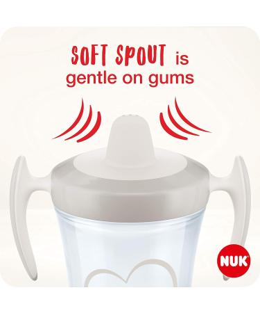 NUK Trainer Cup Sippy Cup 230ml | Leak-Proof Soft Drinking Spout | BPA-Free | 6+ Months | Hearts Design - Buy Online on GoSupps.com