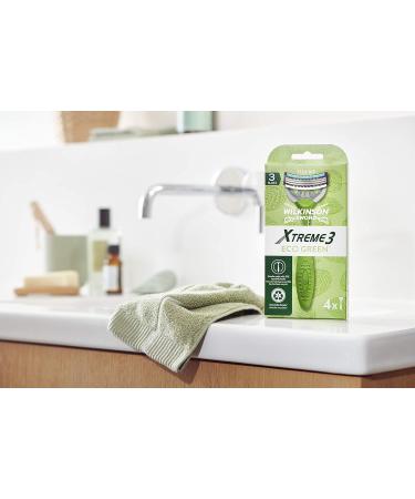 WILKINSON DISPOSABLES MASCULINAS XTREME 3 ECO GREEN - 4 Pack | Eco-Friendly Razors for Men - International Shipping Available - Buy Online on GoSupps.com