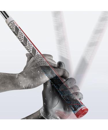 Geoleap ACE-R Golf Grips Set of 13 | Back Rib for Improved Control | Multi Compound Rubber and Cord Hybrid | Standard/Midsize | 7 Color Options | Midsize Gray - Buy Online on GoSupps.com
