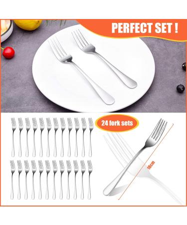 Jbnmvc 24 Pieces Forks Silverware Set 7.1 Inch Silver Stainless Steel Dinner Forks Forks Silverware Forks for Kitchen - Buy Online on GoSupps.com
