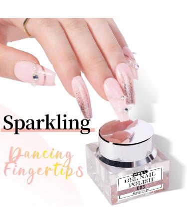 NXJ INFILILA Glitter Nail Polish Platinum Gel Nail Polish Rose Gold Nail Gel Polish Holographic Pigments Diamond Shiny Glitter Nail Gel Soak off UV LED Cured for Home & Salon B-gold - Buy Online on GoSupps.com