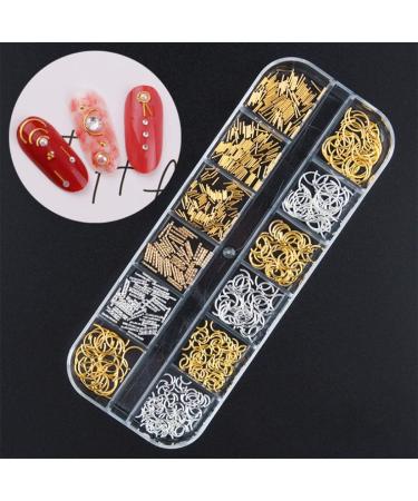 Ranvi 3000 Pieces(5 Boxes) Nail Art Rhinestone Set Nail Ornaments Style1 Gold rivet - Buy Online on GoSupps.com