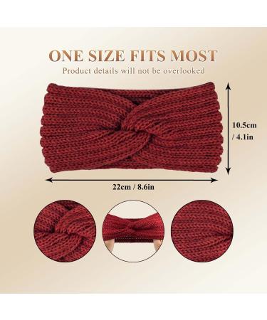 PROPOG Head Bands Adult Women Ear Muffs Women Girl Knitted Winter Headbands for Women's Hair Crochet Head Warmers Comfy Soft Ear Warmer Headband Cable Knit Head Band Warm Winter Gifts Red Beige Gray Black - Buy Online on GoSupps.com