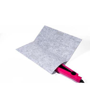 Glamza Hair Straightener Mat & Pouch - Made from Heat Resistant Safety Felt - Ideal for Home & Travel (Light Grey) - Buy Online on GoSupps.com