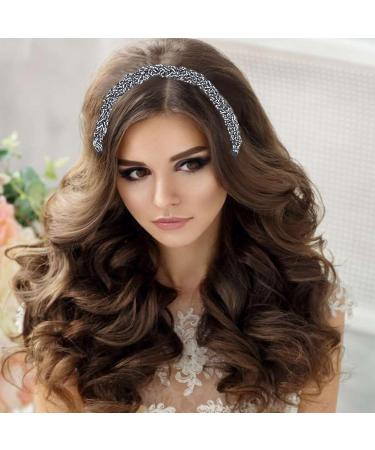 NICENEEDED Beaded Elastic Headband Black and White Bead Forehead Hairband Bohemian Hair Jewelry Head Chain Stretch Tiara Headpieces Hair Accessories for Women Wedding Party Prom - Buy Online on GoSupps.com