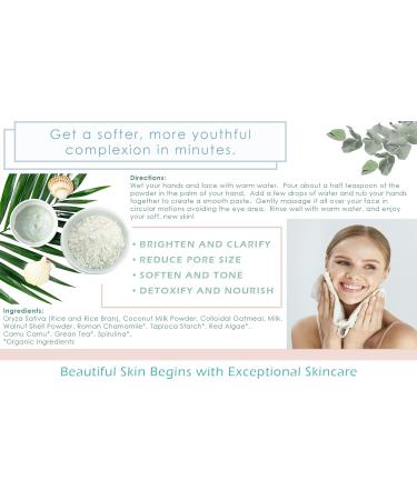 Rice and Walnut Exfoliating Powder - Natural Face Scrub with Roman Chamomile | Pore Purifying Anti-Aging | 2.1 oz - Made in the USA - Buy Online on GoSupps.com