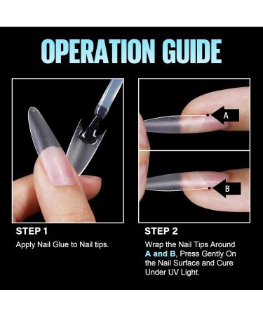 Tomicca 240 Pieces Clear Acrylic Half Cover Nail Tips | Oval French Fake Nails - 12 Sizes for Nail Studios & DIY Nail Extensions - Buy Online on GoSupps.com