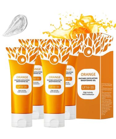 Orange Enzyme Exfoliating Gel Gel Exfoliant Purifiant - Nettoyant Peeling Doux Pour Le Visage Et Le Corps Gommage Peau clatante Efficace La Formule Orange Bubble(4pcs)