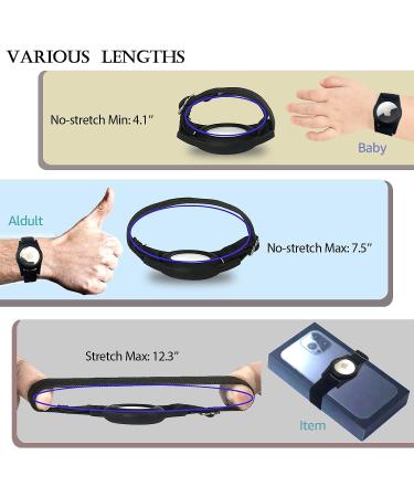 Kids AirTag Bracelet 2 Pack - Purple & Black | Adjustable Anti-Lost Wristband for Apple AirTag | Toddler Air Tag Holder - Buy Online on GoSupps.com