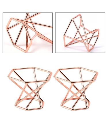 Buy 2PCs Hexagonal Metal Makeup Holder Set - Powder Tassel & Sponge Organizer for Beauty Display - International Shipping Available - Buy Online on GoSupps.com
