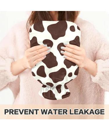 Hot Water Bottles with Brown White Cow Cover 2L Pain Relief & Bed Warmer for Women & Adults - Buy Online on GoSupps.com