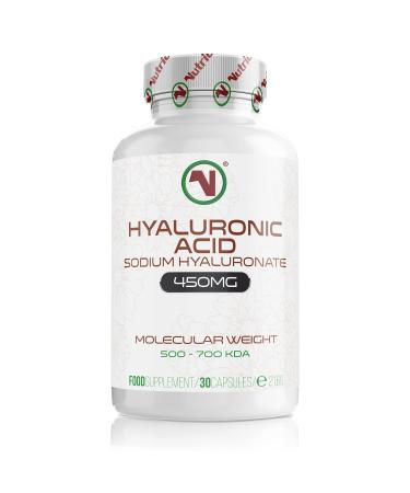 Nutriodol HYALURONIC Acid Supplement 450MG | 30 Vegan Capsules | Non-GMO Sodium Hyaluronate | Molecular Weight 500-700 kDa.